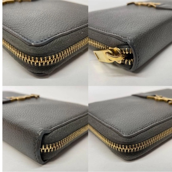 Saint Laurent Charcoal Wallet with Gold Accent - Picture 4 of 13